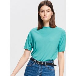Gładki T-shirt - Zielony. Zielone t-shirty damskie Reserved, s, bez wzorów, bez kołnierzyka. Za 59,99 zł.