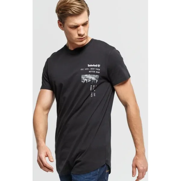 Timberland Koszulka Ss City Tee , czarny, rozmiar M. Czarne koszulki męskie Timberland, m, z nadrukiem, z bawełny, klasyczne, z klasycznym kołnierzykiem, bez rękawów. W wyprzedaży za 143,99 zł.