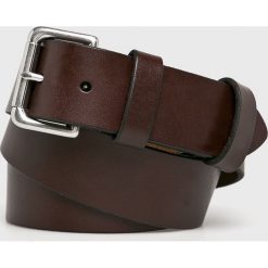 Polo Ralph Lauren - Pasek skórzany. Pomarańczowe paski męskie marki Polo Ralph Lauren, w paski, ze skóry. Za 259,90 zł.