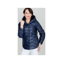 Kurtka K313 Granat. Niebieskie kurtki damskie marki Lenitif, l, z aplikacjami, z tkaniny, eleganckie, bez kaptura. Za 199,00 zł.