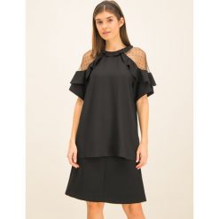Bluzka Red Valentino TR3AAA95. Czarne bluzki damskie Red Valentino, bez wzorów, z wiskozy, bez kołnierzyka, bez rękawów. W wyprzedaży za 979,00 zł.