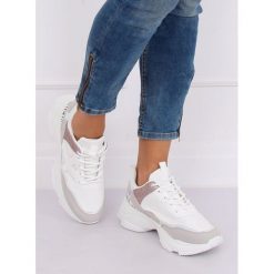 Buty sportowe białe HL-12 WHTE. Białe buty sportowe damskie FunKee.pl, bez wzorów, z tkaniny, sportowe. Za 126,99 zł.