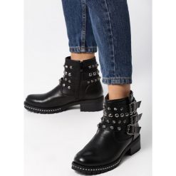 Czarne Botki Hello Prodigious. Czarne botki damskie Born2be, rockowe, za kostkę, bez obcasa, na płaskiej podeszwie, na zamek. Za 109,99 zł.