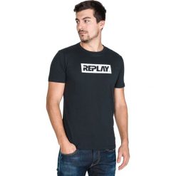 Replay Koszulka Niebieski. Niebieskie podkoszulki męskie Replay, xl, z nadrukiem, z bawełny, krótkie. Za 188,95 zł.
