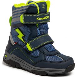 Śniegowce KANGAROOS - Snow Flash Boys Sl Rtx 18387 000 4054 Dk Navy/Lime. Niebieskie śniegowce chłopięce KangaROOS, bez zapięcia. W wyprzedaży za 209,00 zł.