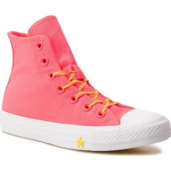Trampki CONVERSE - Ctas Hi 564122C Racer Pink/Fresh Yelow/White. Różowe półbuty damskie Converse, bez wzorów, z gumy, bez zapięcia. W wyprzedaży za 219,00 zł.