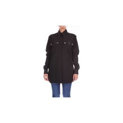Koszule Calvin Klein Jeans 81WWTA89P030. Czarne koszule damskie Calvin Klein Jeans, bez wzorów, z jeansu, bez kołnierzyka, bez rękawów. Za 978,47 zł.