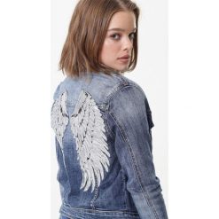Niebieska Kurtka Hereupon. Niebieskie kurtki damskie Born2be, xl, bez wzorów, z jeansu, klasyczne, długie, bez kaptura. Za 179,99 zł.