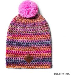 Czapka dziana KRAFF PASTEL FUN handmade. Fioletowe czapki damskie marki Pakamera, z aplikacjami, z dzianiny. Za 119,00 zł.