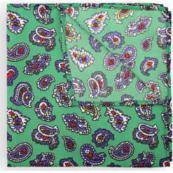 Poszetka Zielona Paisley. Zielone poszetki męskie marki LANCERTO, paisley, klasyczne. Za 79,90 zł.