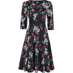 H&R London Yasmin Floral Tea Dress Sukienka czarny. Czarne sukienki damskie marki H&R London, xl, z nadrukiem, bez kołnierzyka, bez rękawów. Za 304,90 zł.