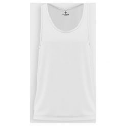 Męski tank top (bez nadruku, gładka) - biały. Białe koszulki męskie MegaKoszulki, m, z nadrukiem, z bawełny, bez kołnierzyka, bez rękawów. Za 29,90 zł.