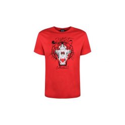 T-shirty z krótkim rękawem Roberto Cavalli S01GC0566. Czerwone t-shirty męskie Roberto Cavalli, s, bez wzorów, bez kołnierzyka, krótkie. Za 279,00 zł.