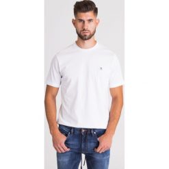 BIAŁY T-SHIRT DIESEL. Białe t-shirty męskie Diesel, m, z aplikacjami, z bawełny, z okrągłym kołnierzem. Za 174,50 zł.