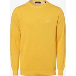 Gant - Sweter męski, żółty. Żółte swetry męskie GANT, xxl, bez wzorów, bez kołnierzyka, bez kaptura. Za 449,95 zł.