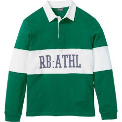 Shirt polo z długim rękawem z grubszego dżerseju bonprix zielony miętowy z nadrukiem. Zielone koszulki męskie bonprix, s, z nadrukiem, z dżerseju, z długim rękawem. Za 74,99 zł.