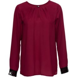 Bluzka bonprix ciemnoczerwony. Czerwone bluzki wizytowe marki bonprix, eleganckie. Za 89,99 zł.