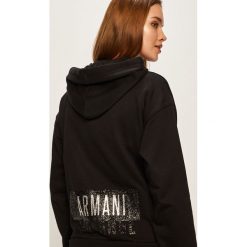 Armani Exchange - Bluza. Czerwone bluzy damskie Armani Exchange, s, bez wzorów, z elastanu, bez rękawów, z kapturem. Za 499,90 zł.
