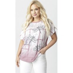 Biało-Czerwona Bluzka Naumora. Czerwone bluzki damskie Born2be, xl, bez wzorów, bez kołnierzyka, bez rękawów. W wyprzedaży za 49,99 zł.