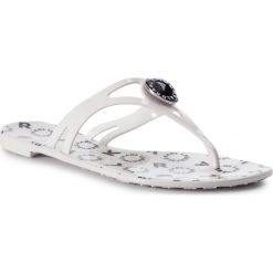 Japonki KARL LAGERFELD - KL80084 White Rubber. Białe klapki damskie KARL LAGERFELD, bez wzorów, z tworzywa sztucznego, bez obcasa, na obcasie. W wyprzedaży za 219,00 zł.