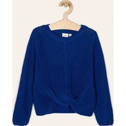 Name it - Sweter dziecięcy 122-164 cm. Niebieskie swetry dziewczęce Name it, bez wzorów, z bawełny, z okrągłym kołnierzem, bez rękawów, bez kaptura. W wyprzedaży za 54,90 zł.