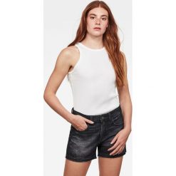 G-Star Raw - Top. Białe bluzki damskie G-Star RAW, s, bez wzorów, z bawełny, retro, z okrągłym kołnierzem, bez rękawów. Za 139,90 zł.