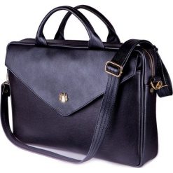 GLORIA skórzana torba damska na laptopa CZARNA. Czarne torebki worki damskie FeliceGold, w paski, z bawełny, eleganckie, na ramię, zdobione, bez dodatków. Za 499,00 zł.