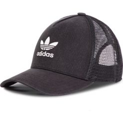 Czapka z daszkiem adidas - Trefoil Trucker DV0233 Black/White. Czarne czapki męskie marki Adidas, z bawełny. Za 80,00 zł.