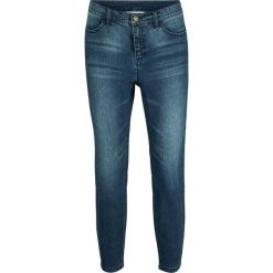 Miękkie dżinsy ze stretchem 7/8 SKINNY bonprix ciemnoniebieski. Niebieskie jeansy damskie bonprix. Za 99,99 zł.