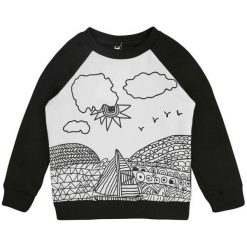 Garnamama Bluza Dziecięca Pop Art 104 Biały/Czarny. Czarne bluzy niemowlęce Garnamama, bez wzorów, bez rękawów, bez kaptura. Za 45,00 zł.