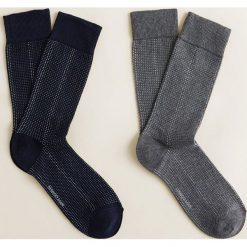 Mango Man - Skarpety Pois (2-pack). Niebieskie skarpetki męskie marki Mango Man, bez wzorów, z elastanu. Za 49,90 zł.