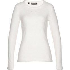 Swetry klasyczne damskie: Sweter bonprix biel wełny
