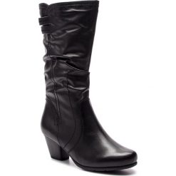 Kozaki JANA - 8-25340-21 Black 001. Czarne kozaki damskie marki Jana, ze skóry ekologicznej, bez obcasa, bez zapięcia. W wyprzedaży za 329,00 zł.