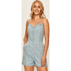 Tally Weijl - Kombinezon jeansowy. Niebieskie kombinezony damskie TALLY WEIJL, na co dzień, bez wzorów, z bawełny, casualowe, bez kołnierzyka, z krótkim rękawem, krótkie. Za 119,90 zł.