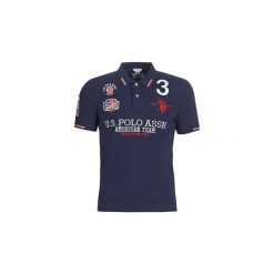 Koszulki polo z krótkim rękawem U.S Polo Assn. PATCH LOGO POLO. Niebieskie koszulki męskie U.S. Polo Assn., s, bez wzorów, z krótkim rękawem. Za 373,20 zł.