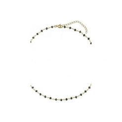 Srebrny pozłacany naszyjnik choker z czarnymi onyksami. Żółte naszyjniki damskie Atdiament, z onyksem, srebrne. Za 149,00 zł.