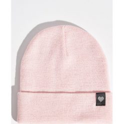 Czapka beanie - Różowy. Różowe czapki damskie Sinsay, bez wzorów. Za 14,99 zł.