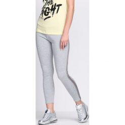 Spodnie damskie: Szaro-Czerwone Legginsy Simple Look