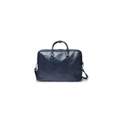 Granatowa elegancka torba na laptopa Solier S04. Brązowe torby na laptopa marki Kazar, w paski, ze skóry, z tłoczeniem. Za 149,00 zł.