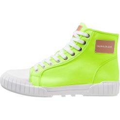 Calvin Klein Jeans BIAGIO Sneakersy wysokie chemical yellow. Żółte trampki męskie Calvin Klein Jeans, bez wzorów, z jeansu, bez zapięcia. Za 569,00 zł.