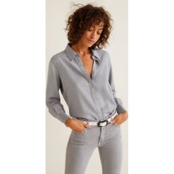 Mango - Koszula Grey. Szare koszule wiązane damskie Mango, l, z lyocellu, klasyczne, z klasycznym kołnierzykiem, z długim rękawem. Za 139,90 zł.