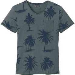 T-shirt Slim Fit bonprix zielono-ciemnoniebieski z nadrukiem. Zielone koszulki męskie bonprix, m, z nadrukiem, bez kołnierzyka. Za 44,99 zł.