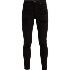 Topshop SUPER RIP JAMIE NEW Jeans Skinny Fit black. Czarne rurki damskie marki Topshop, z elastanu. Za 269,00 zł.