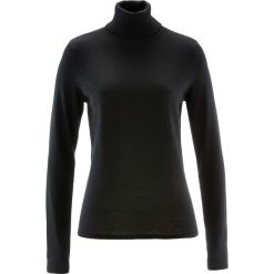 Sweter z golfem i kaszmirem bonprix czarny. Czarne golfy damskie bonprix, z kaszmiru. Za 109,99 zł.