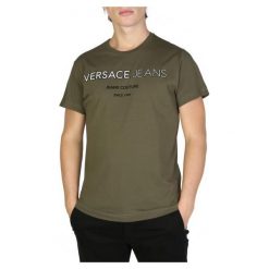 Versace Jeans Koszulka T-shirt B3GSB71C_36609. Koszulki męskie Versace Jeans, s, bez wzorów, z jeansu, bez kołnierzyka. Za 313,00 zł.