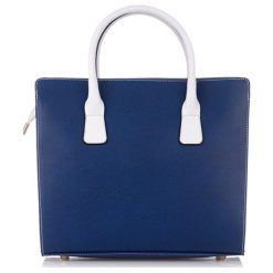 Torebki klasyczne damskie: Skórzana torebka w kolorze granatowym – (S)33 x (W)38 x (G)14 cm