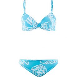 Stroje dwuczęściowe damskie: Bikini na fiszbinach (2 części) bonprix turkusowo-biały
