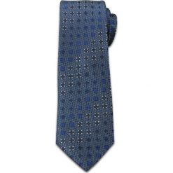 Stylowy Krawat Męski - Motyw Geometryczny - Chattier - 6,5 cm, Ciemny Niebieski KRCH0959. Niebieskie krawaty męskie Chattier, bez wzorów, z tkaniny, eleganckie. Za 40,00 zł.