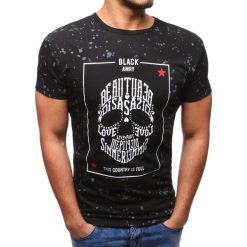 T-shirty męskie z nadrukiem: T-shirt męski z nadrukiem czarny (rx2800)
