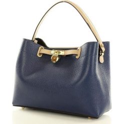 Torebka italian bag kuferek skóra MARCO MAZZINI - Patrizia granatowy. Niebieskie kuferki damskie MAZZINI, w paski, ze skóry, przez ramię. Za 299,00 zł.